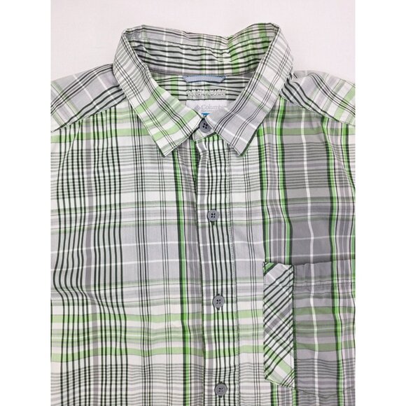 Columbia Omni Wick Advanced Evaporation Size Medium Men Check Short Sleeve Shirt - Picture 1 of 10